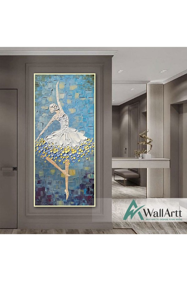 Ballerina 3d Heavy Textured Partial Oil Painting
